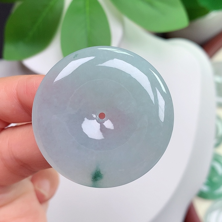 翡翠未镶嵌颈饰平安扣37.4x6.2mm