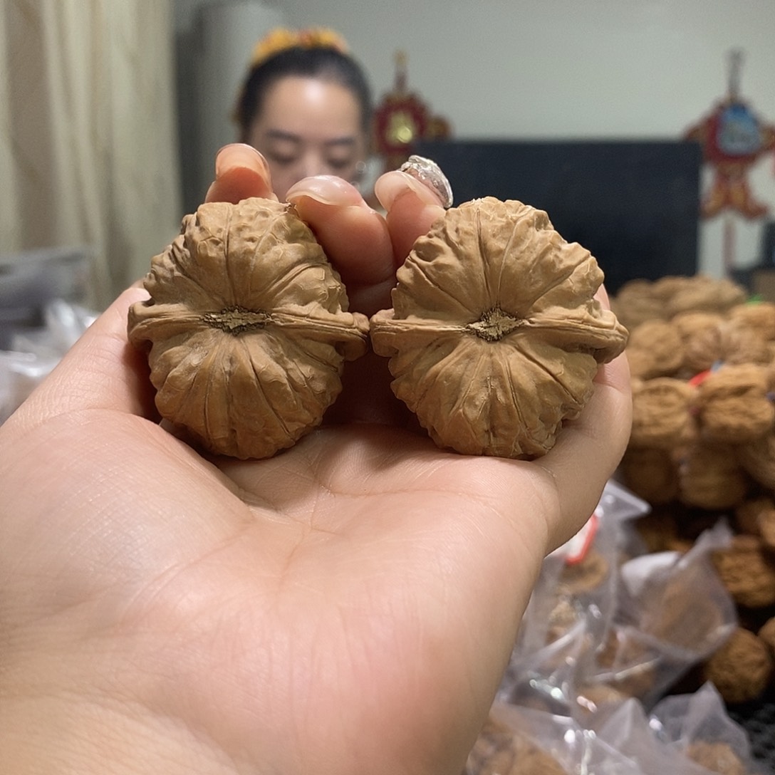 把件文玩核桃41凹底南瓜墩