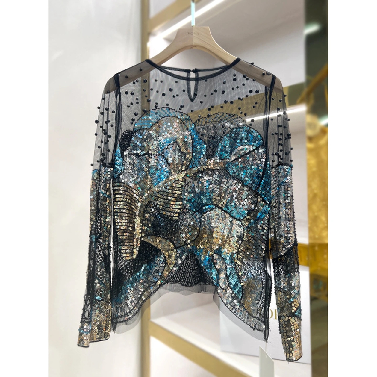 【集合店】网红常规常规款宽松型薄款性感风时尚蕾丝长袖衬衫