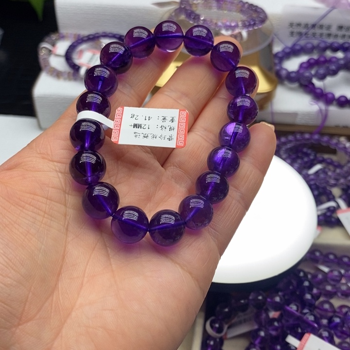 紫晶手链未镶嵌天然紫水晶手链