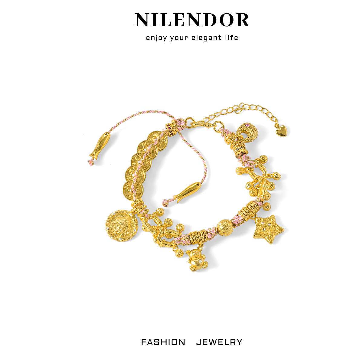 铜合金合成锆石手链 SL-270硕果累累黄财财手链