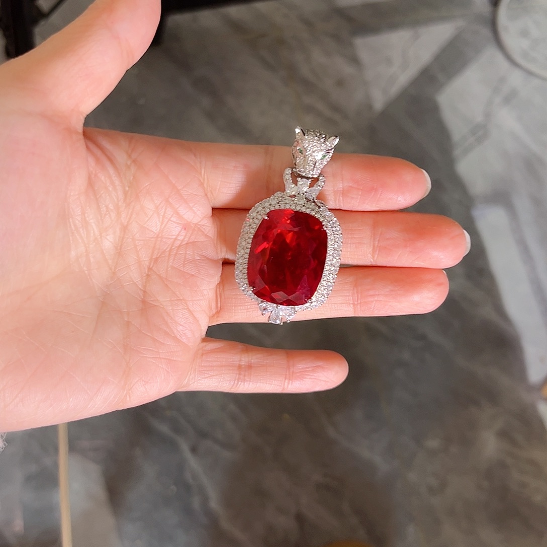 颈饰银S925镶嵌红宝石叠加3单270价格