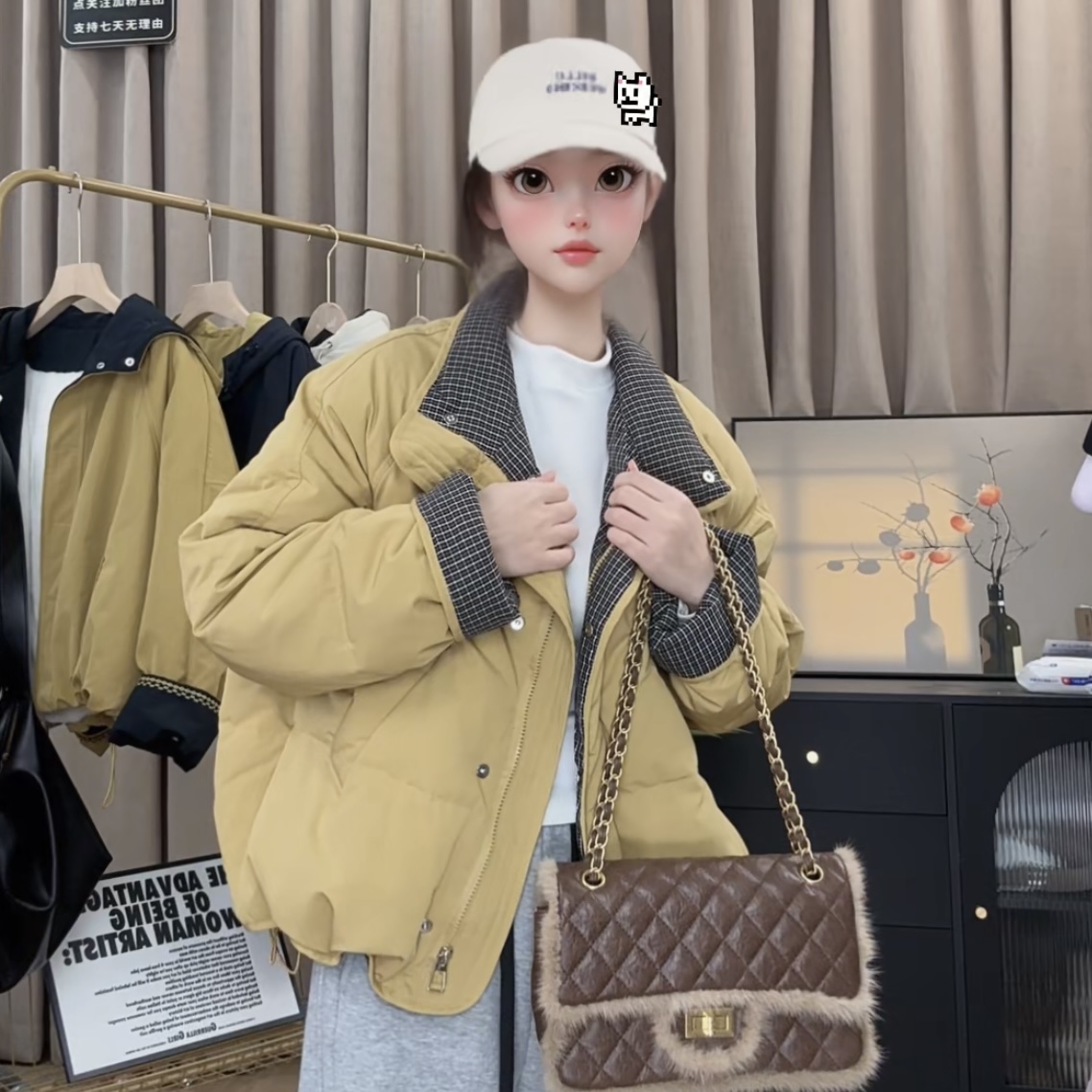 棉服2025冬季新款棉服时尚百搭显瘦长袖休闲棉服短外套女