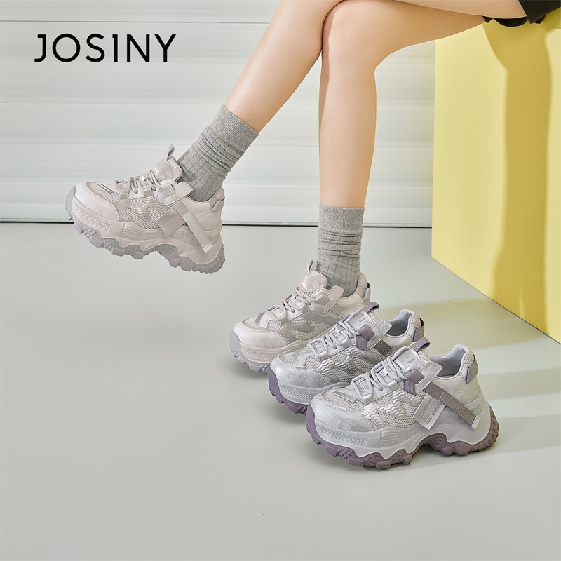 卓诗尼厚底老爹鞋女2026年新款春季女鞋爆款小个子增高百搭运动鞋商品图