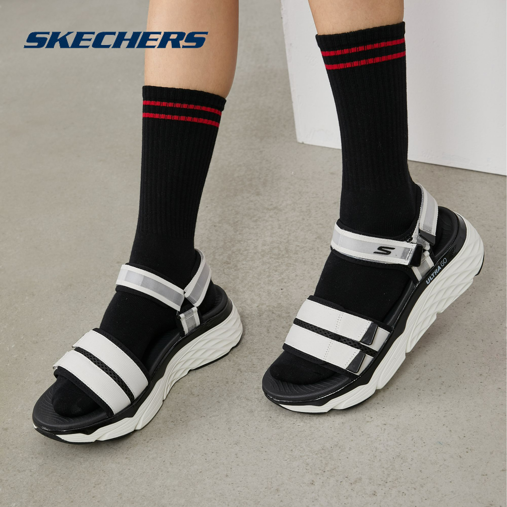 斯凯奇凉鞋女鞋夏季新款轻便透气缓震沙滩鞋户外旅行外穿休闲鞋