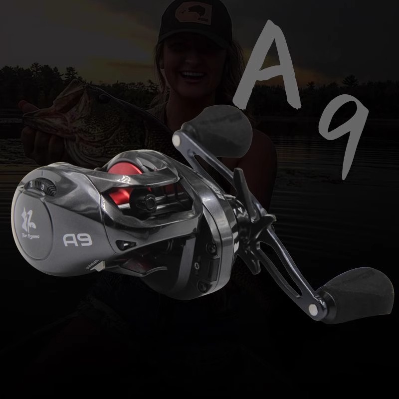 拓钓犀利猫A9水滴轮打黑轮雷强轮稳定高强度框架远投水滴轮