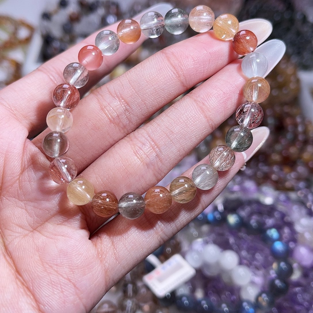 水晶手链未镶嵌彩兔毛8