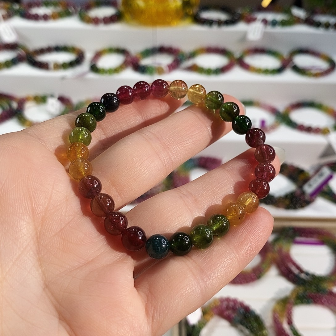 未镶嵌手链碧玺G2637素圈颜色微差