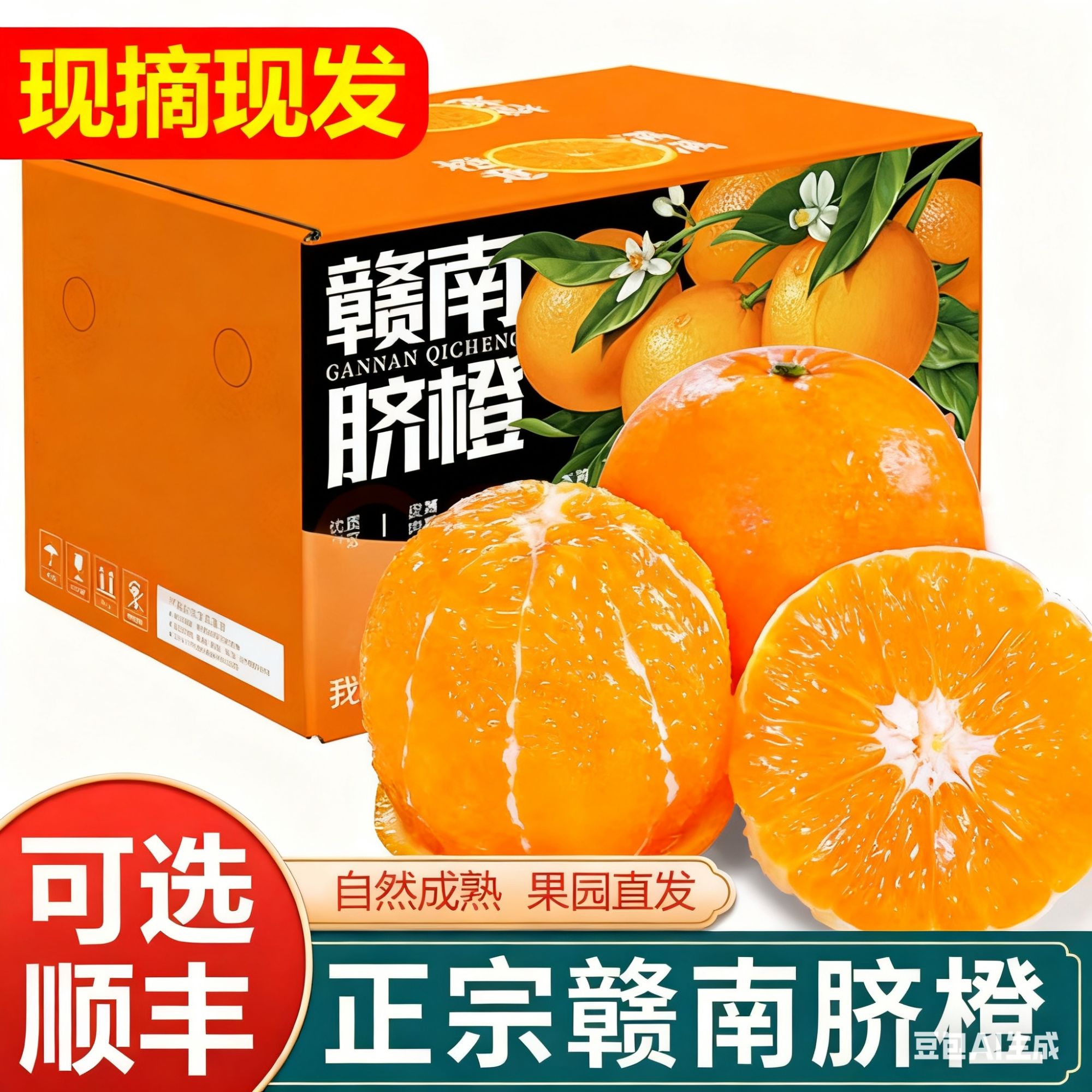 正宗江西赣南脐橙当季新鲜橙子10斤现摘应季手剥橙整箱产地直发