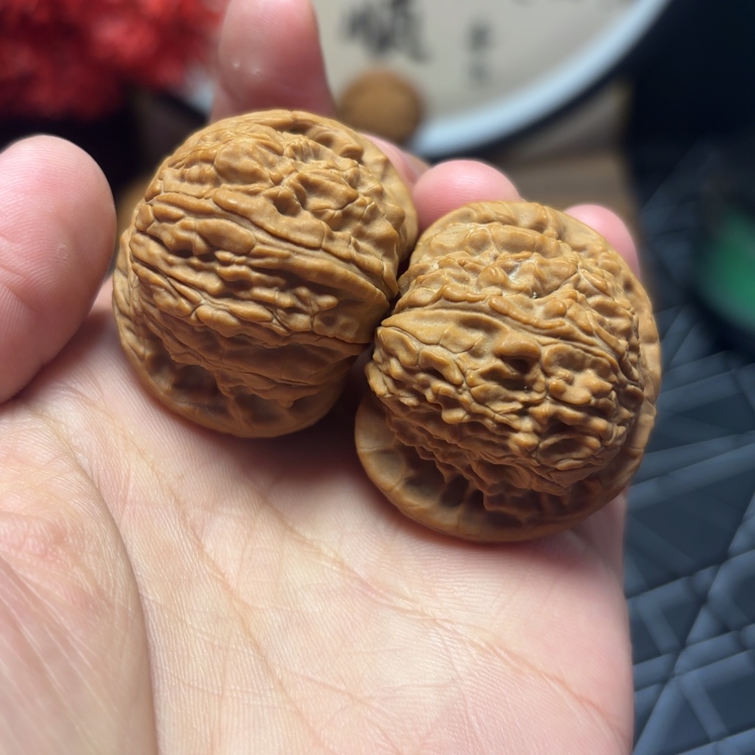 文玩核桃把件40尺全品球白