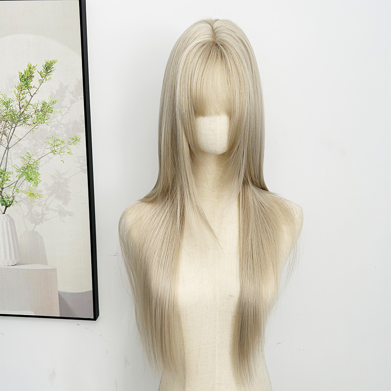 【白月光】假发女Lolita女团风氛围感法式刘海长发整顶假发