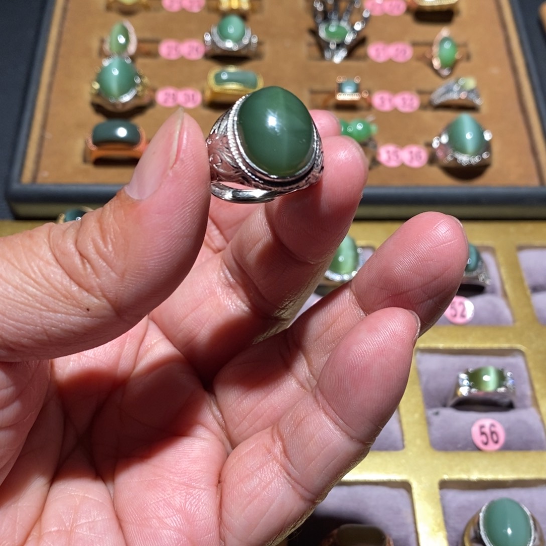 和田玉（碧玉）戒指未镶嵌
