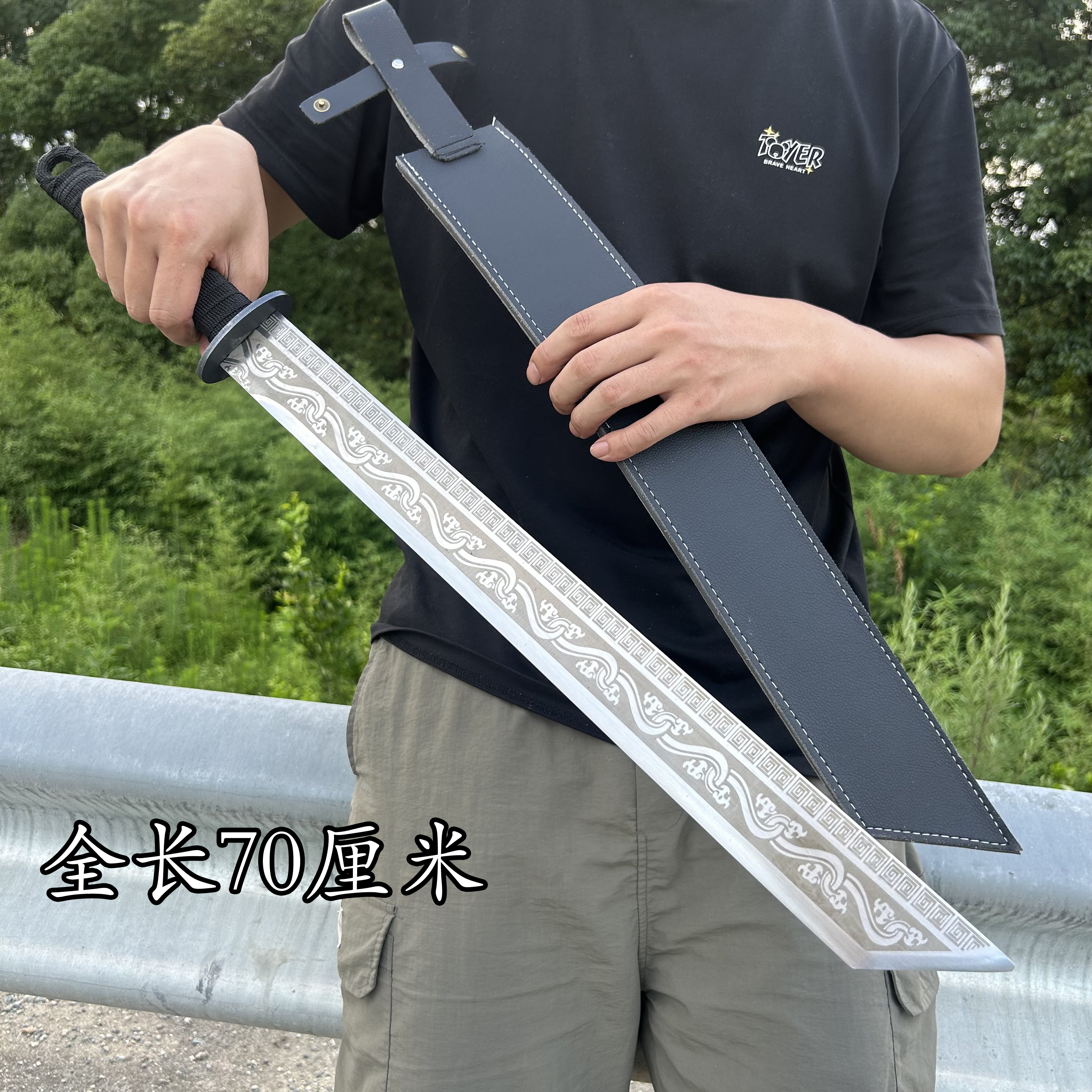 锦衣卫唐横刀剑一体锰钢绣春刀户外防身练习家居摆件摆设未开刃