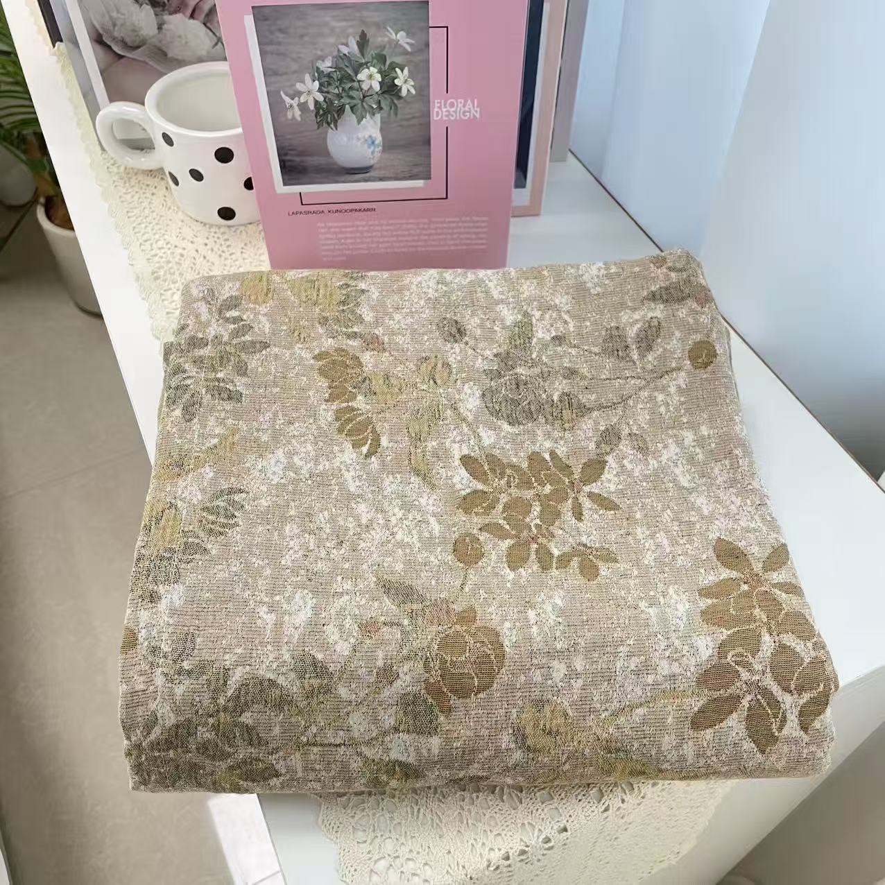 床单【花朦胧】2.4x2.4米 高端轻奢双人棉麻加大四季床单