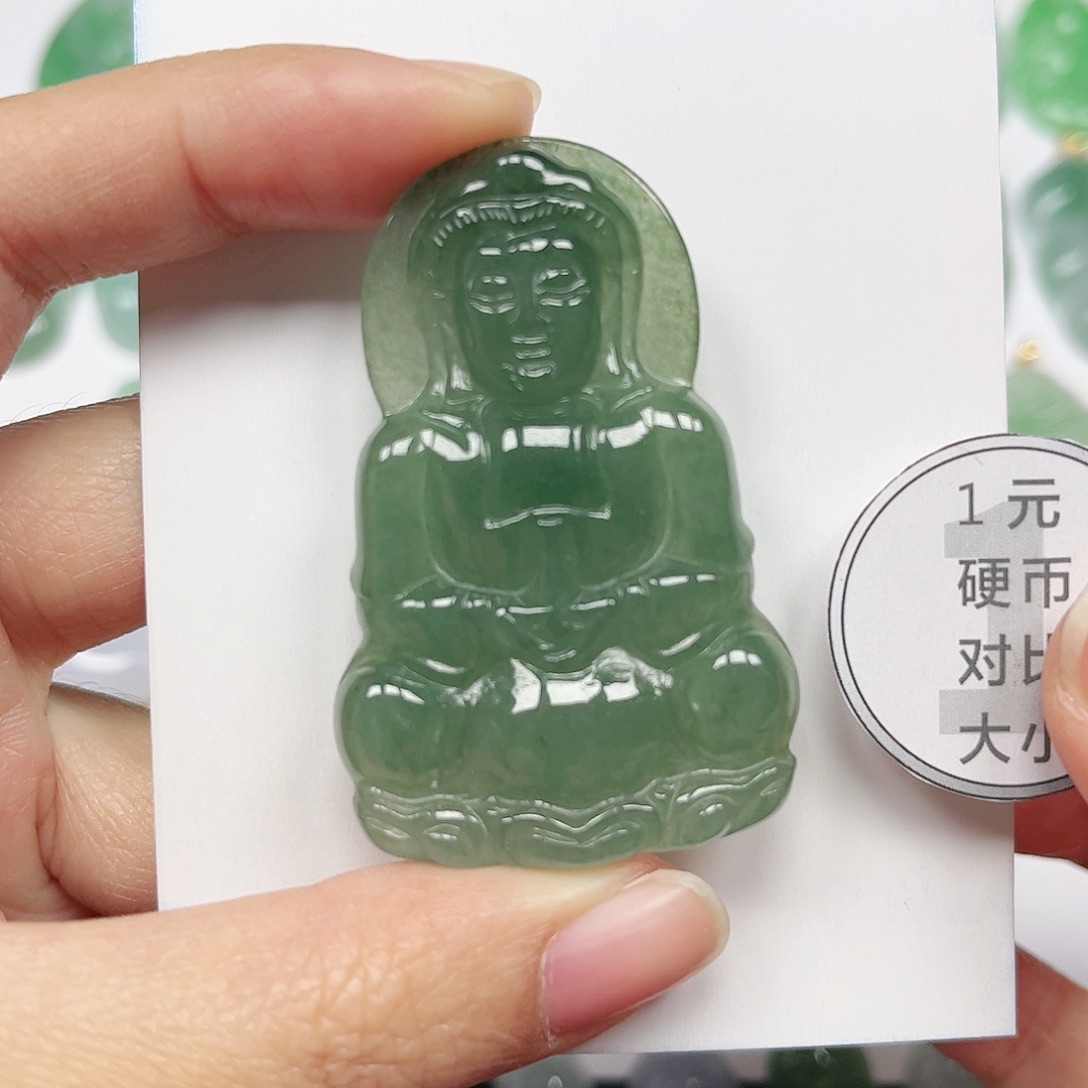 翡翠挂件未镶嵌四会天然翡翠A货 