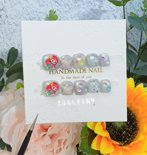 【猫眼美人鱼】儿 童穿戴甲 美人鱼显白款 纯手工制作 可重复使用