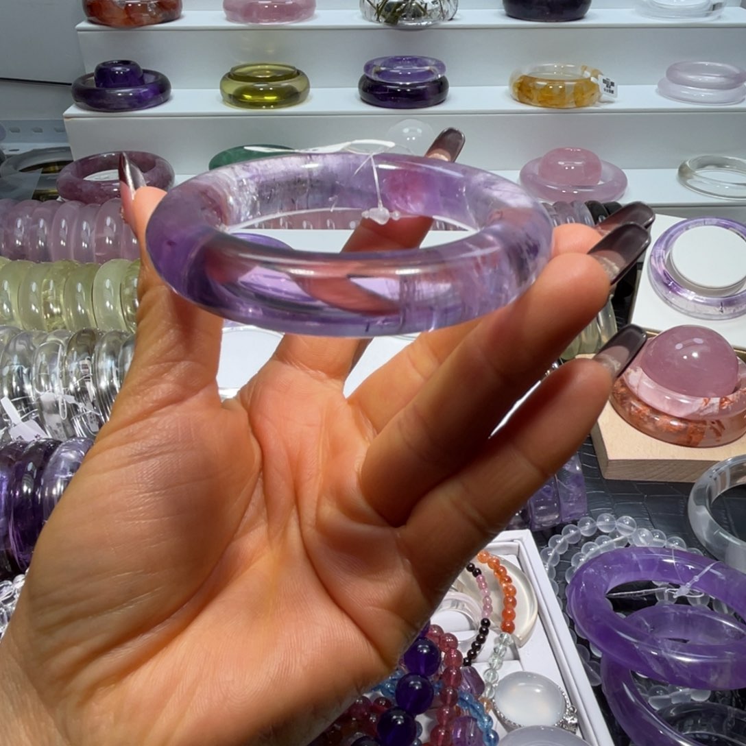 水晶手镯55.8圈口33号未镶嵌1****.