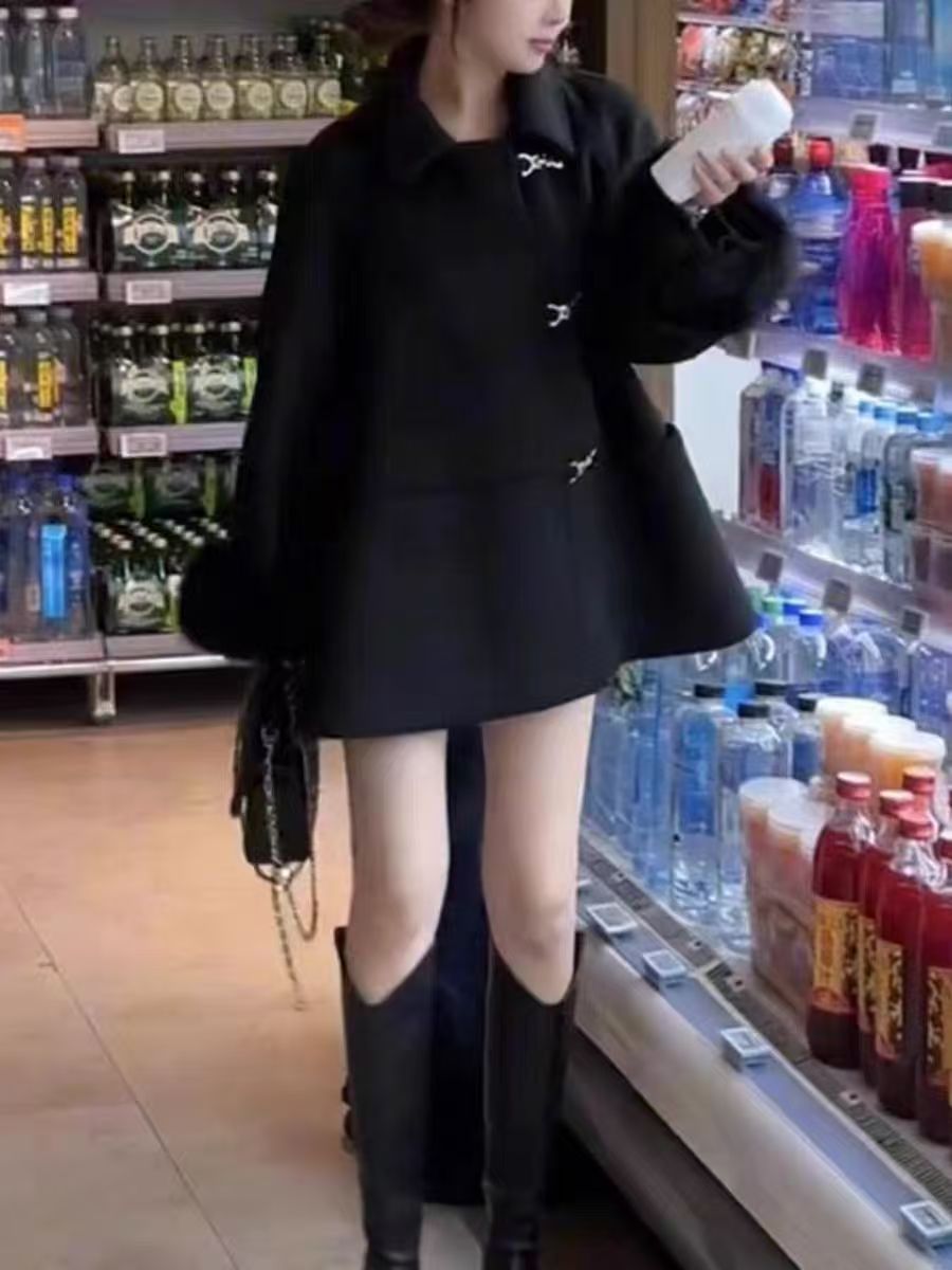 D25 120400 超好看外套感御姐风千金气质宽松设计大衣女