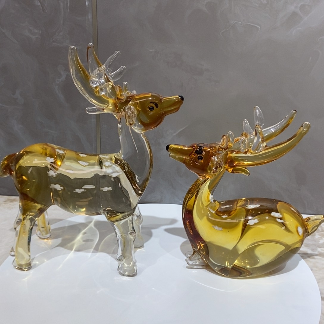 琉璃手工艺品精品一对