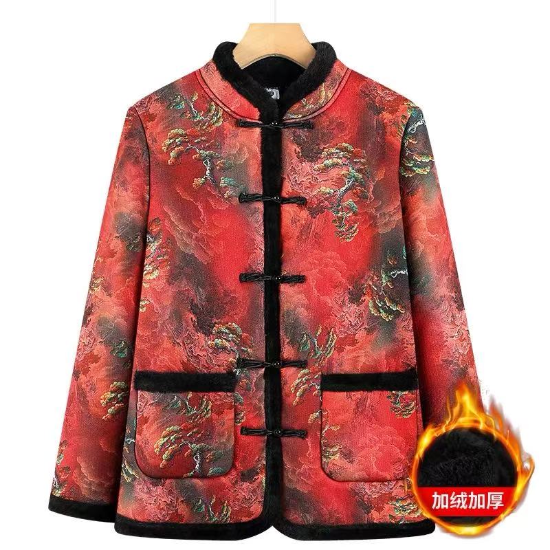 恒鑫安【山水如画】新中式国风加绒棉服