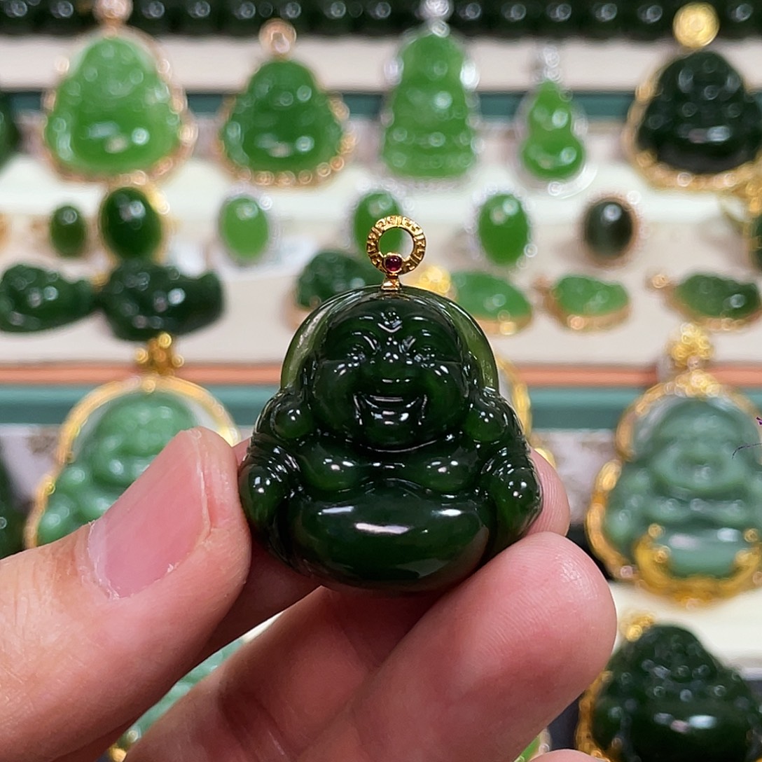 和田玉（碧玉）未镶嵌颈饰30mm