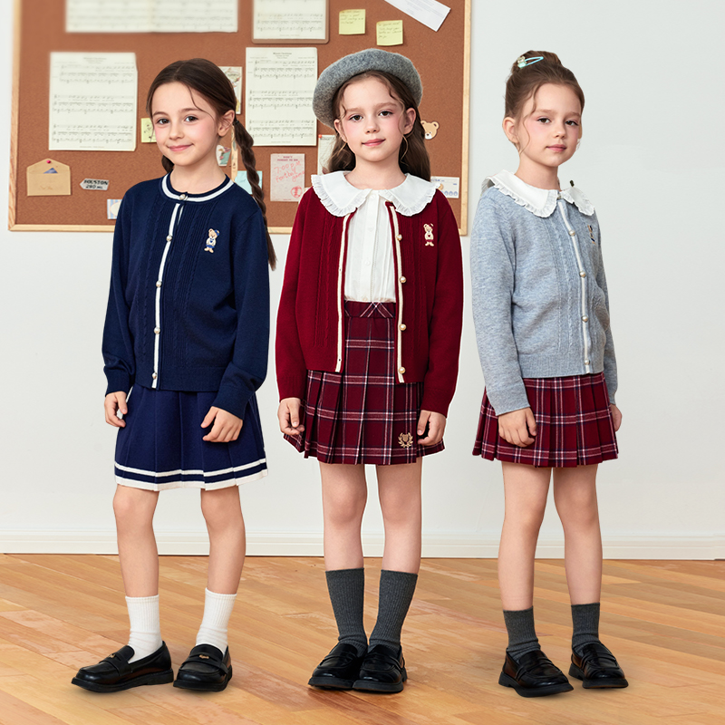 25年女童秋装毛衣3-12岁针织衫毛织开衫柔软保暖外套PCCKF4921E