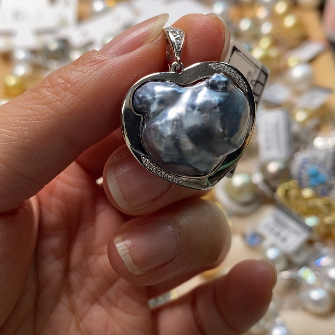 海水珍珠颈饰银S925镶嵌