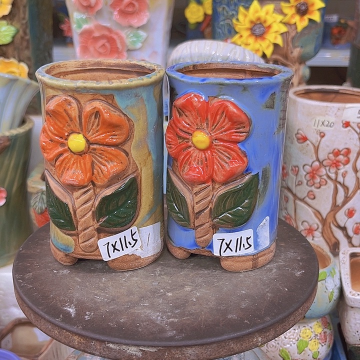 紫砂花盆粗陶材质与多肉花盆