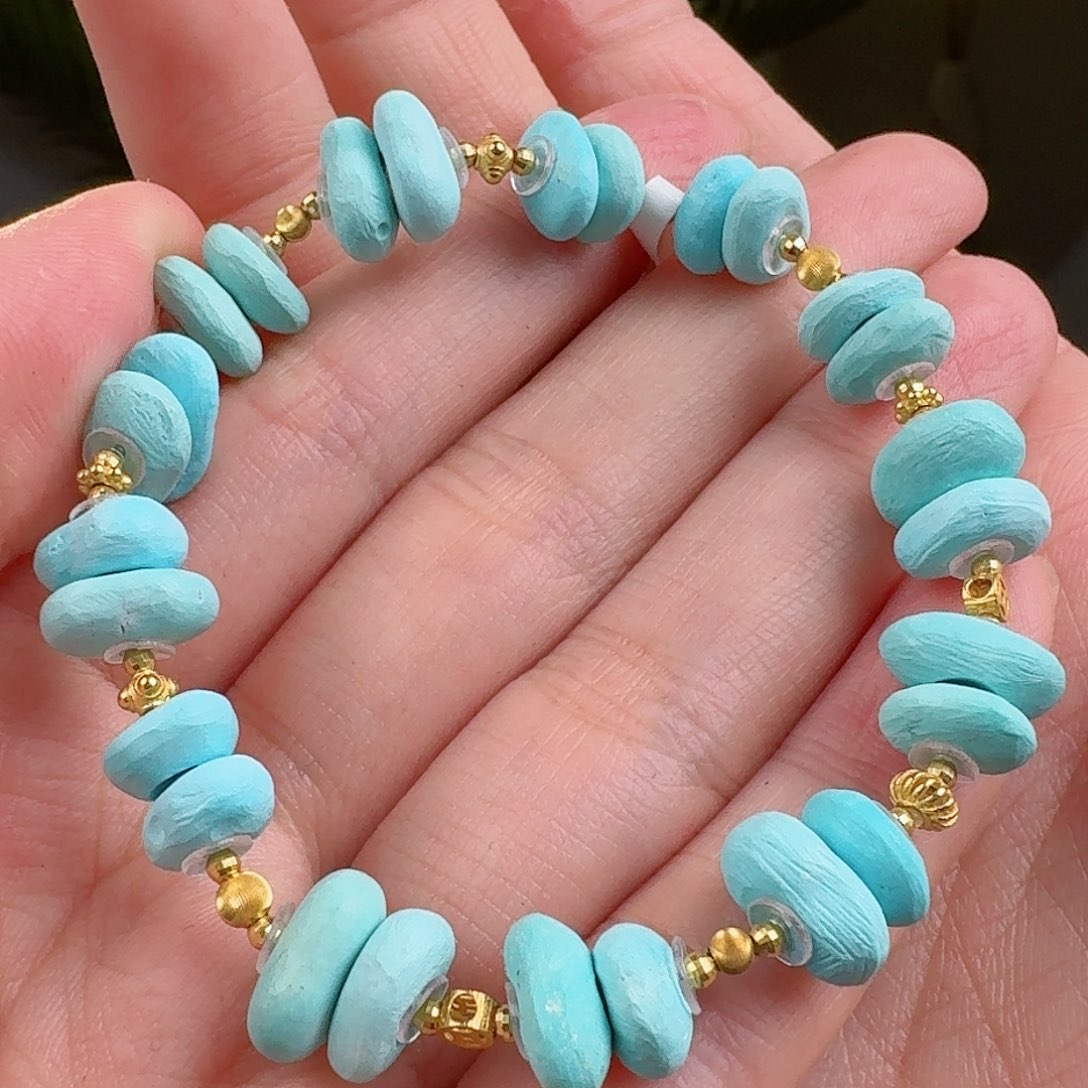 绿松石珠宝奇石18K金镶嵌