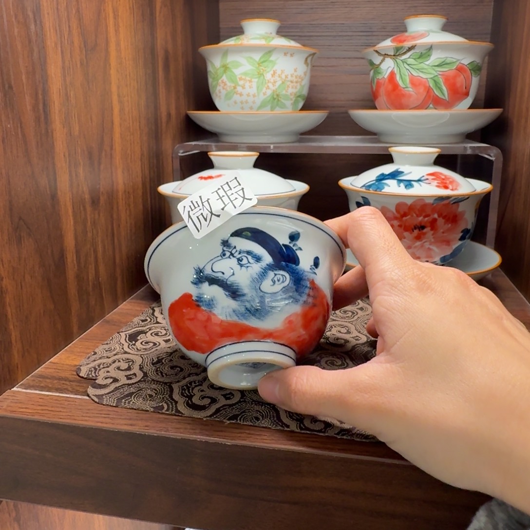 釉下彩纯手绘微瑕