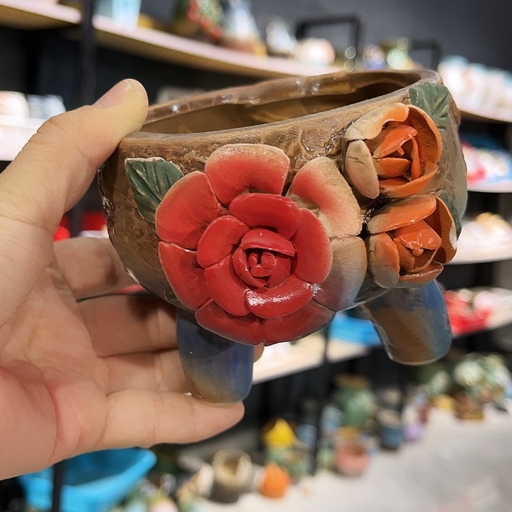 瓷片花盆多肉植物花盆