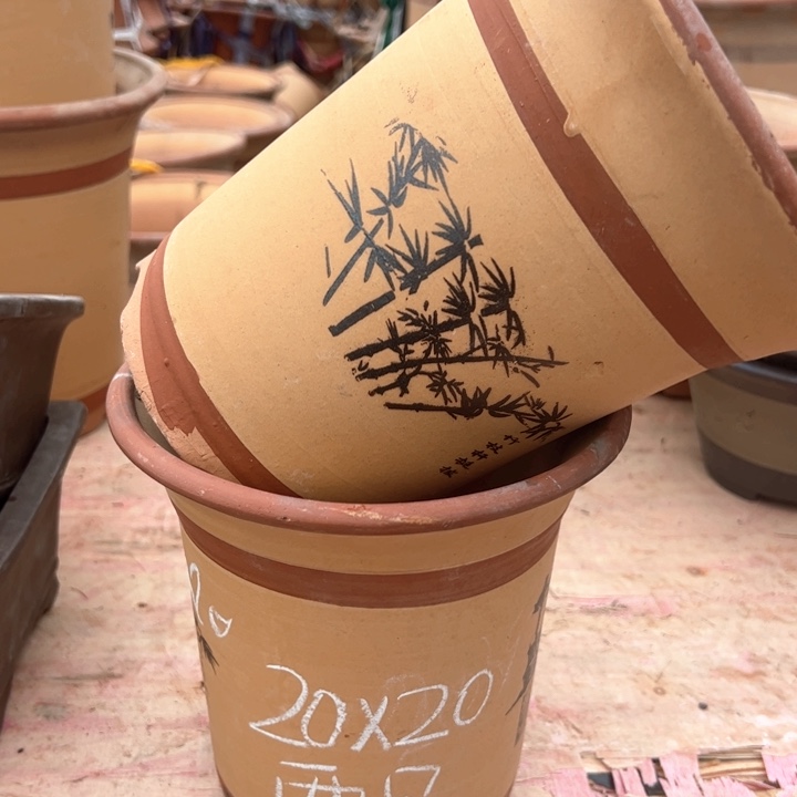 红陶紫砂兰花盆微瑕