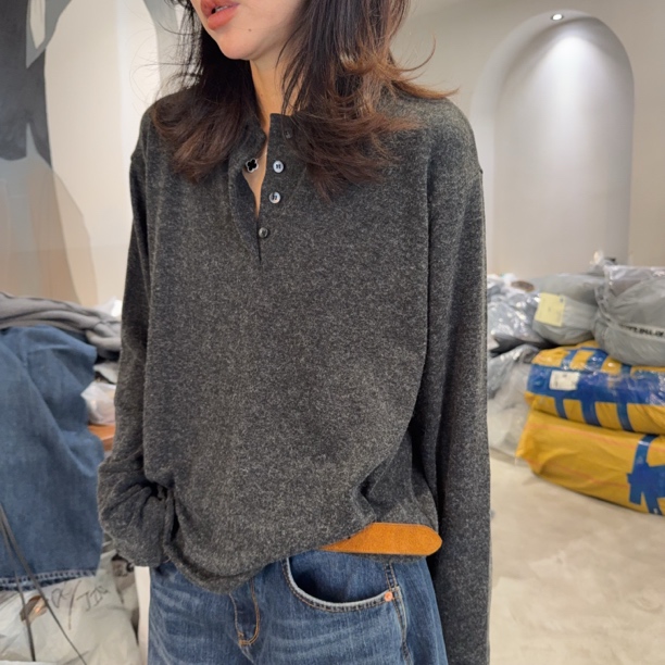 韩国新款圆领宽松长袖T恤（NO退）