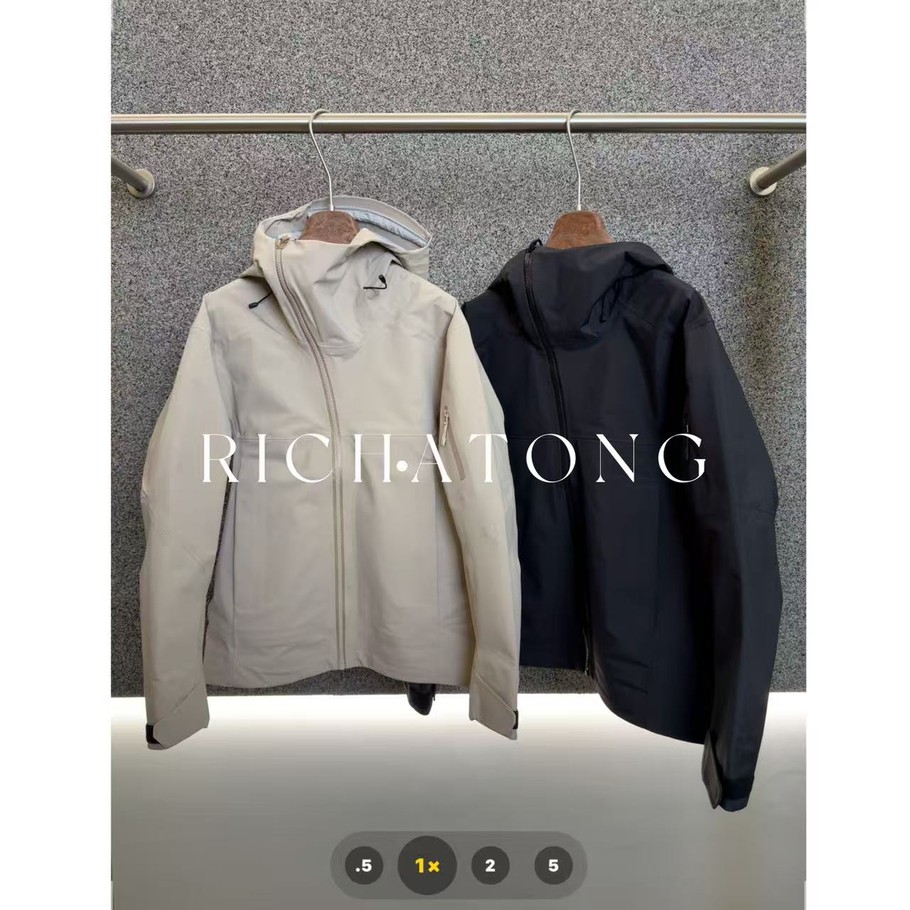 RICH ATONG.男女户外防风防水登山服透气冲锋衣连帽外套2828