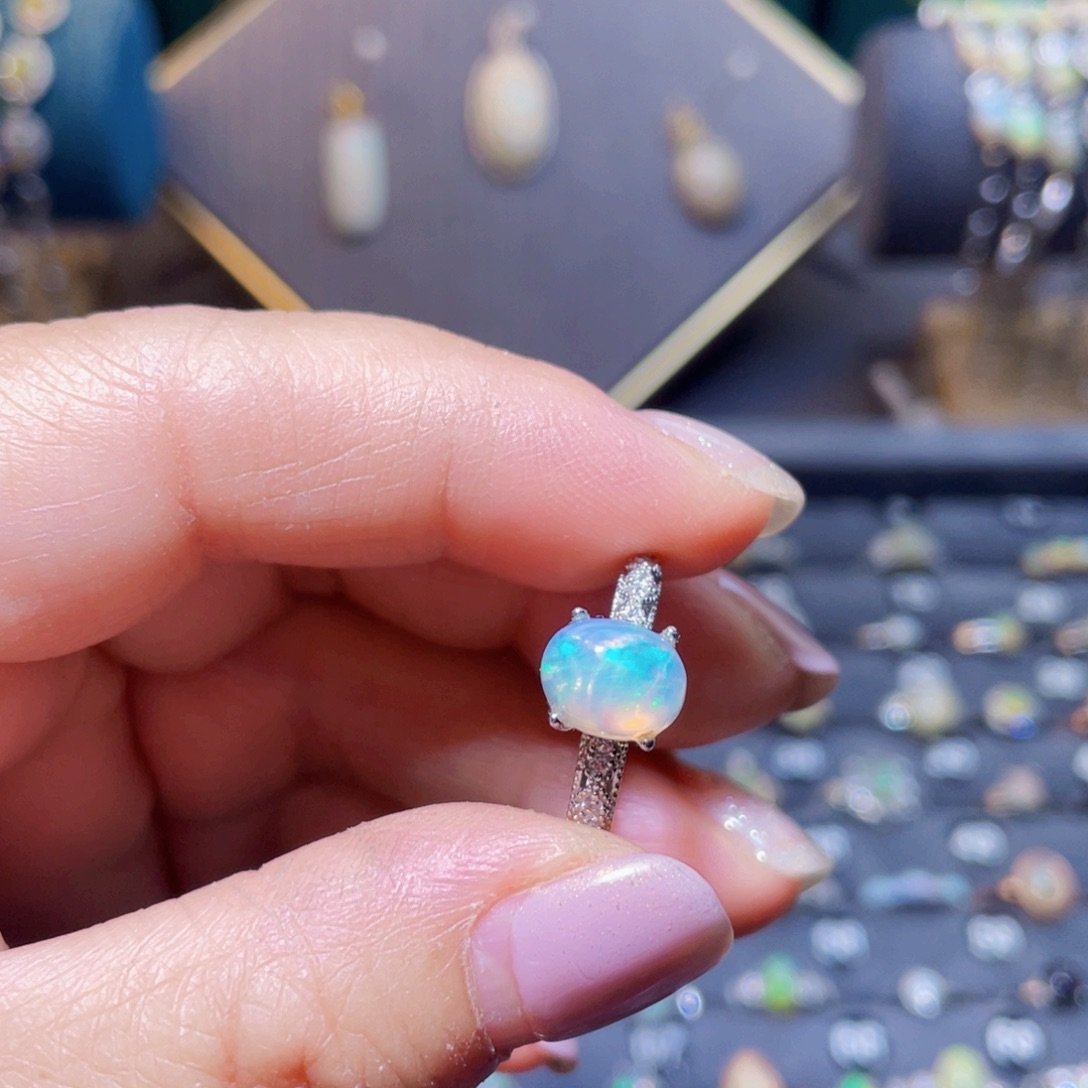 欧泊戒指〉银S925镶嵌