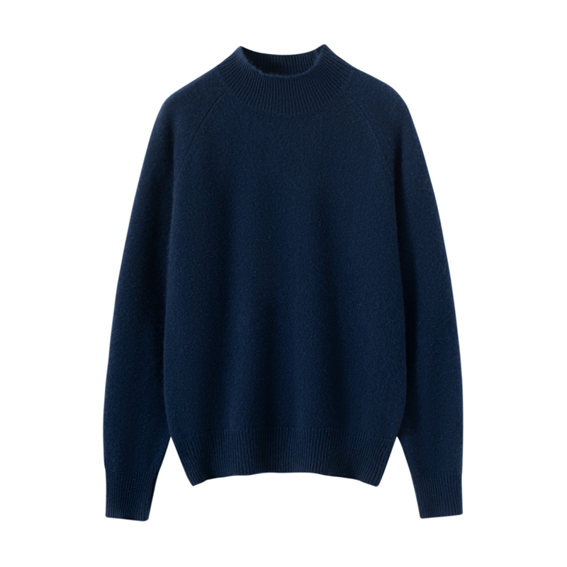 100%山羊绒加厚女羊绒衫纯山羊绒打底衫宽松高领毛女RY3803717