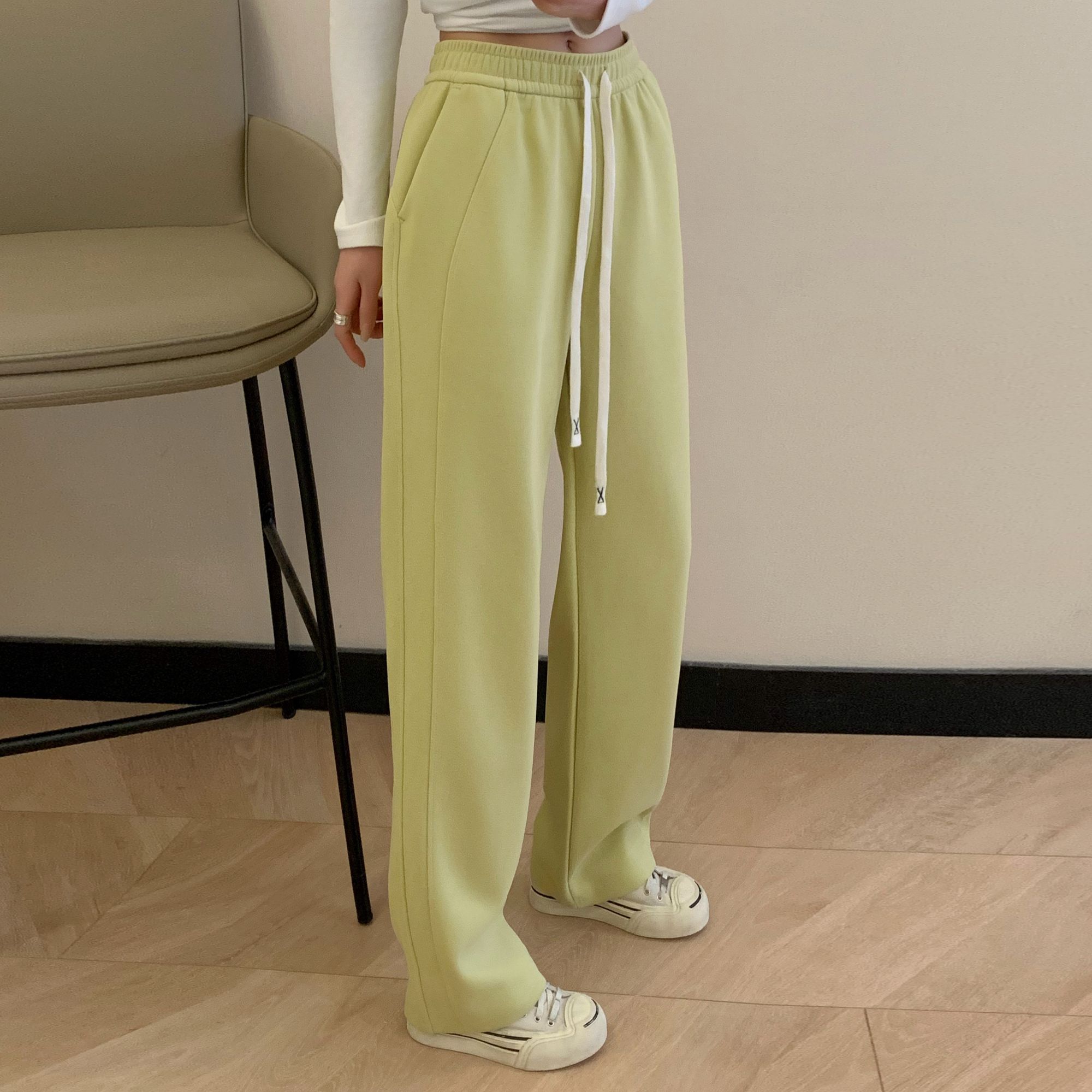 2025秋款窄版直筒裤高腰阔腿裤女士休闲百搭时尚提臀显瘦直筒裤