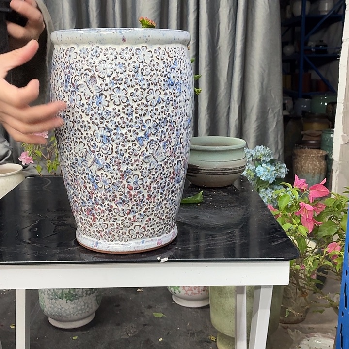 19×30 -粗陶花盆有孔-买买买