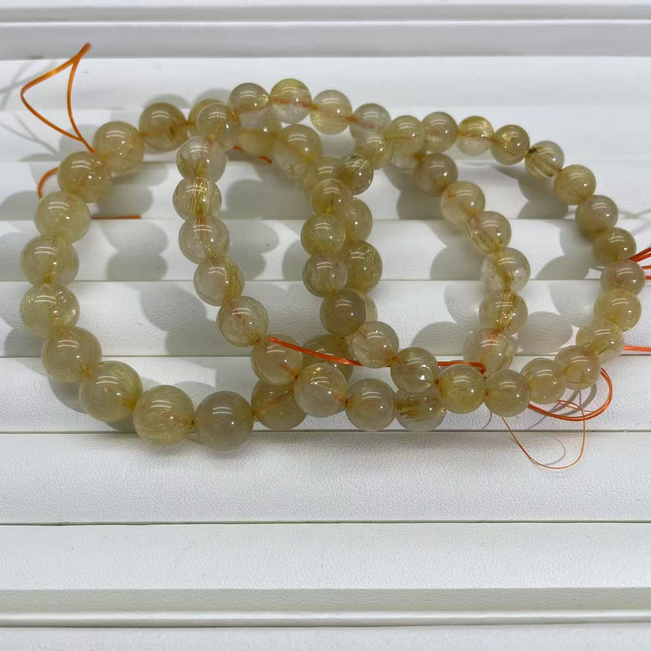 【小梅哥】纯天然金发晶手链多样性发其一