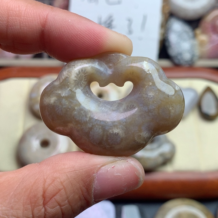 硅化珊瑚（珊瑚玉）颈饰未镶嵌
