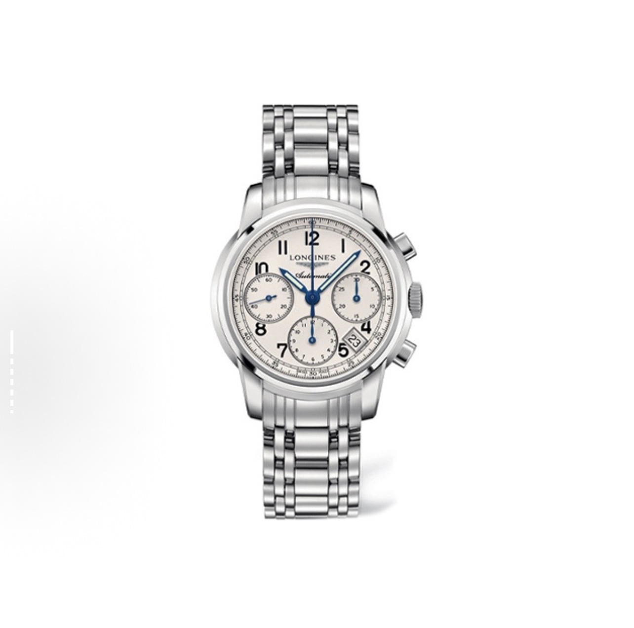 未使用 Longines/浪琴 典藏系列三眼计时银盘机械/39MM/公价25500