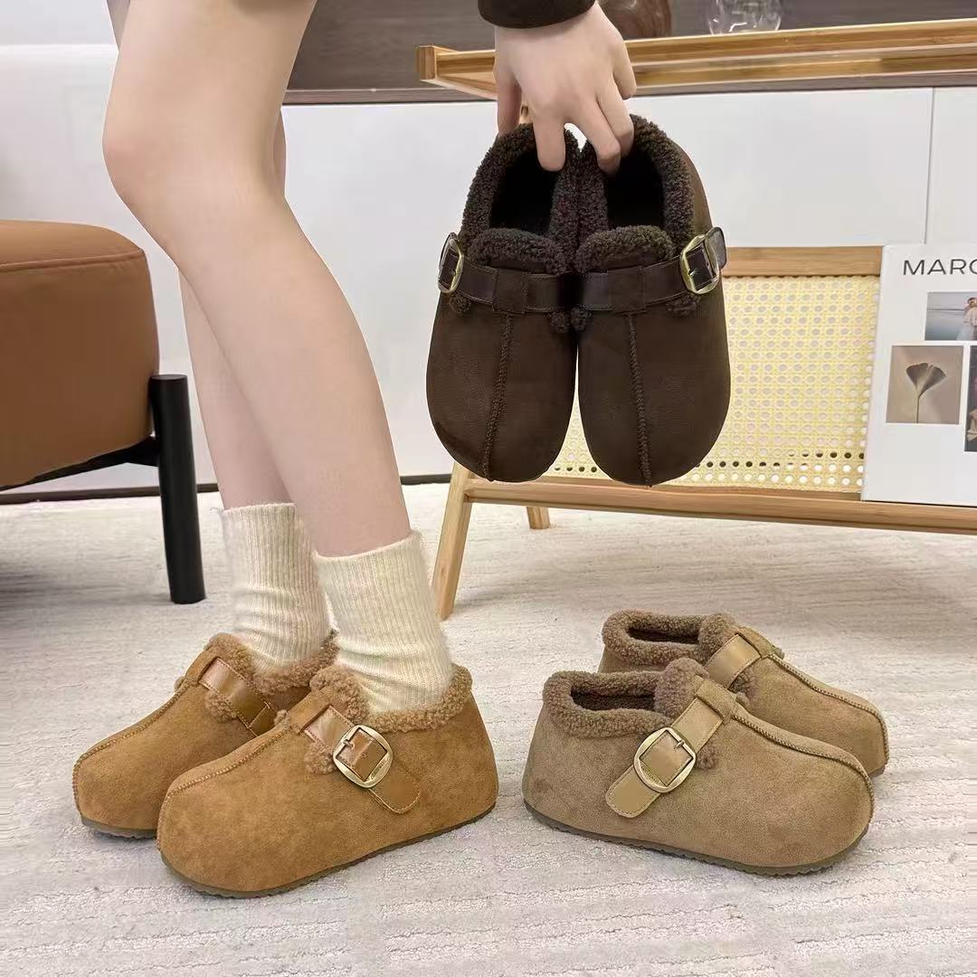 冬季棉鞋四季通用休闲风纯色博肯鞋8369