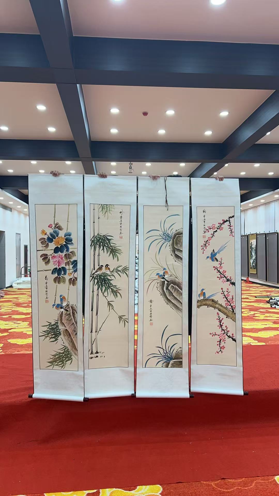 国画装饰挂画卷轴高档锦绫已装裱（四尺）