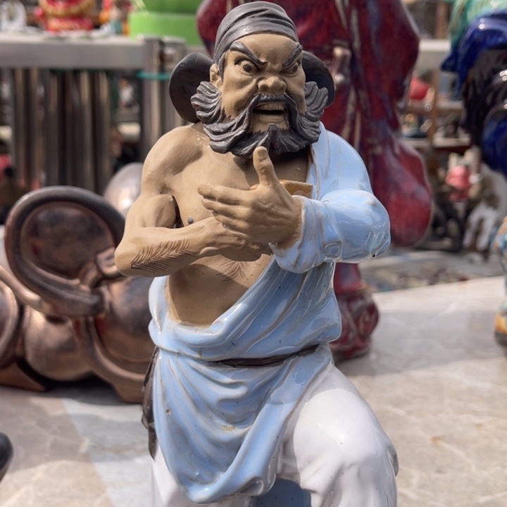 石湾公仔衬托盆景