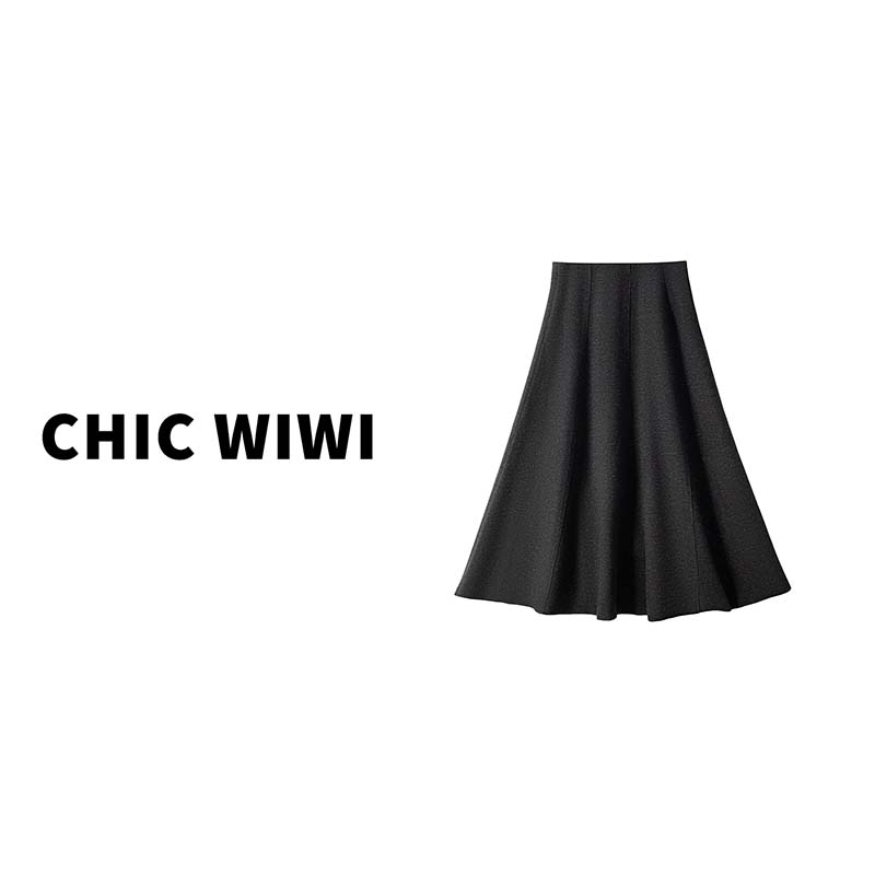 @CHIC WIWI 微光半裙 0压感轻柔软糯天丝羊毛休闲半身裙QZ035376