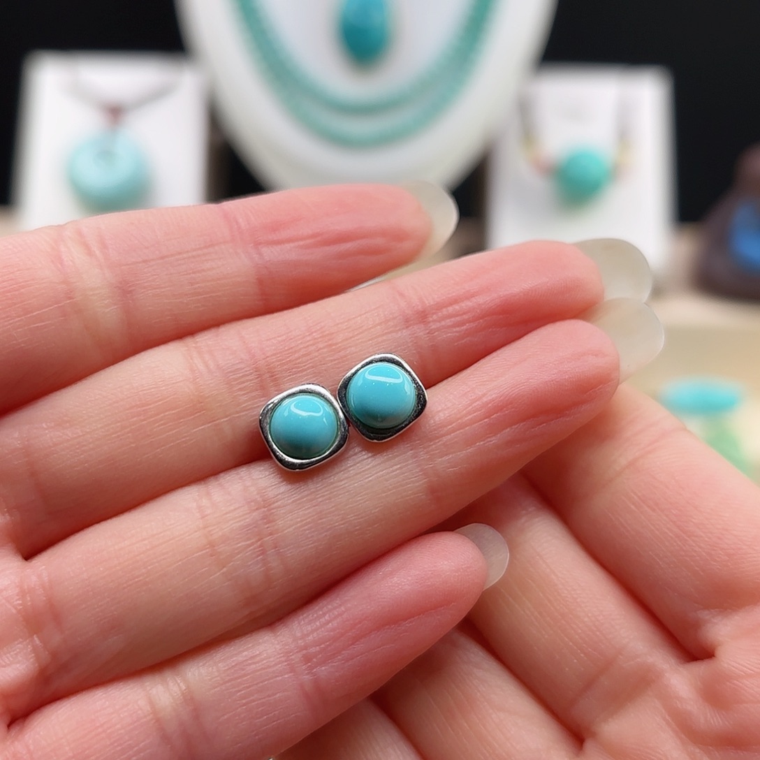 绿松石配饰银S925镶嵌