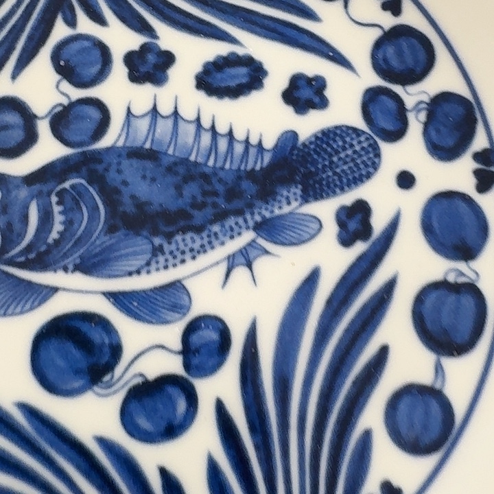 瓷片青花鱼藻大胡乘景德镇