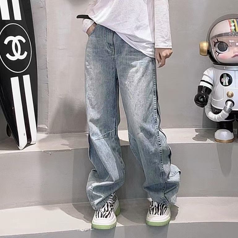 【susu推荐】早春时尚潮流ins阔腿牛仔裤夏季