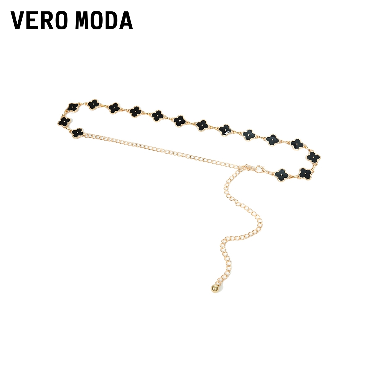 Vero Moda腰带2025秋季新款立体花朵黑白双面甜酷腰链32535O001