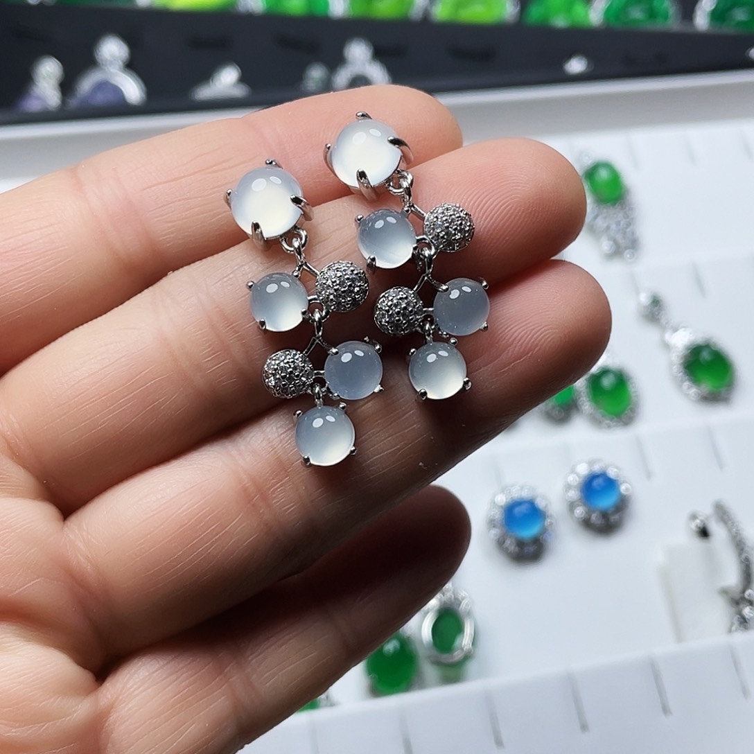 玛瑙/玉髓耳钉合金